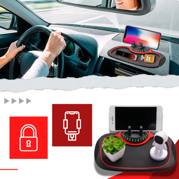 Car Phone Mount With Secure Grip And 360 Degree Rotation