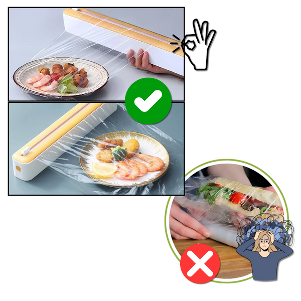 Plastic Wrap Cutter With Ergonomic Grip For Precise Safe Cuts