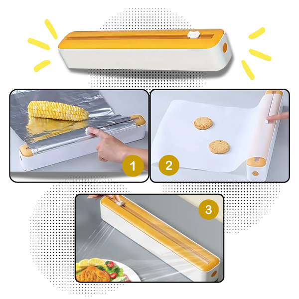 Plastic Wrap Cutter With Ergonomic Grip For Precise Safe Cuts