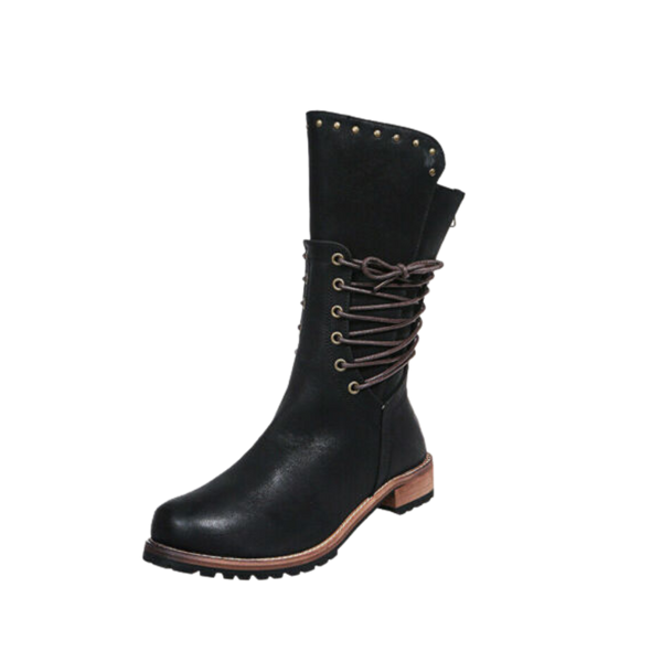 Vintage Polyurethane Leather Ankle Boots With All Day Comfort