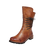 Vintage Polyurethane Leather Ankle Boots With All Day Comfort
