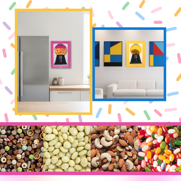 Wall Mount Candy Frame Dispenser With Photo Frame And Large Capacity