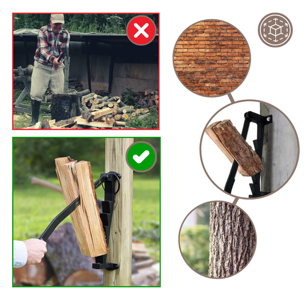 Wall Mounted Kindling Splitter For Quick Safe Firewood Prep