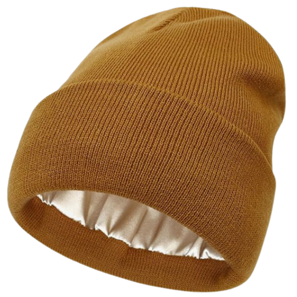 Satin Lined Knit Beanie For Hair Protection And All Day Warmth