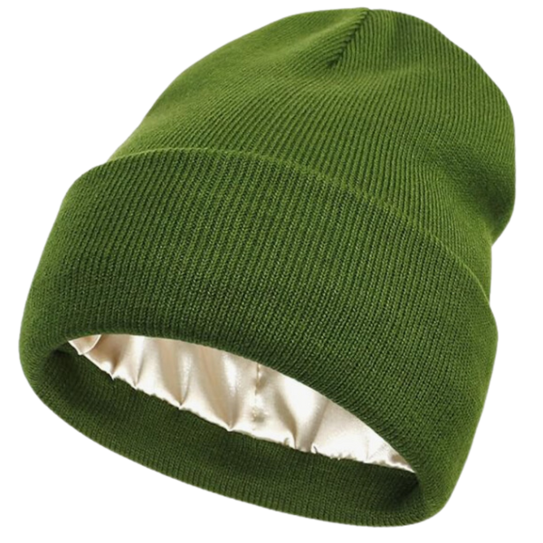 Satin Lined Knit Beanie For Hair Protection And All Day Warmth