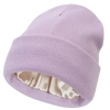 Satin Lined Knit Beanie For Hair Protection And All Day Warmth