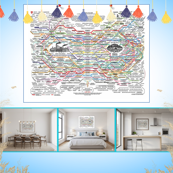 Holistic Wellness Cloth Chart With Intuitive Layout For Modern Decor