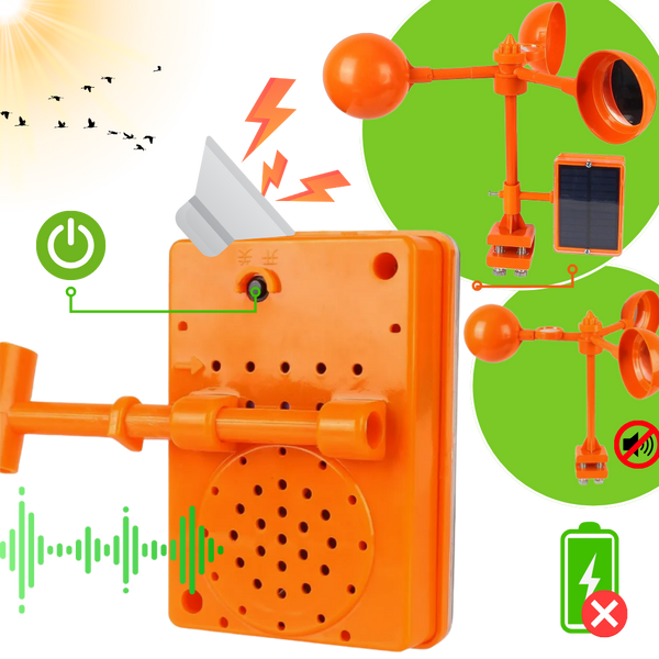 Wind Reflector Bird Repellent With Solar Sound Deterrent