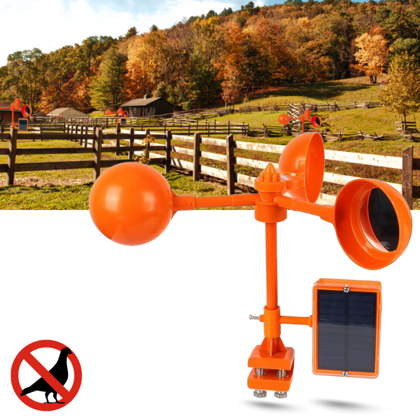 Wind Reflector Bird Repellent With Solar Sound Deterrent