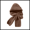 Windproof Knit Hooded Hat With Built In Scarf And Ear Protection