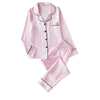 Women's Satin Pajamas Set With Silky Comfort And Front Pocket