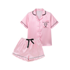 Women's Satin Pajamas Set With Silky Comfort And Front Pocket