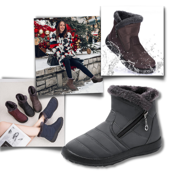 Women's Insulated Waterproof Snow Boots With Plush Lining