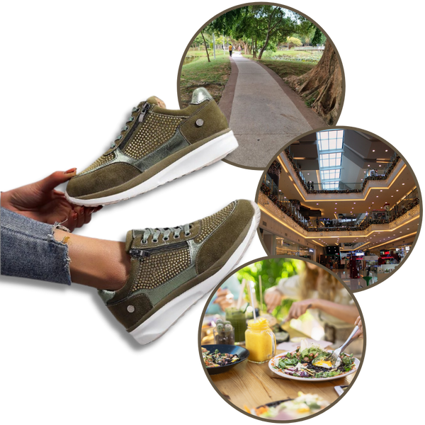 Sparkling Crystal Accent Wedge Sneakers For Added Height And Glamour