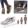 Sparkling Crystal Accent Wedge Sneakers For Added Height And Glamour