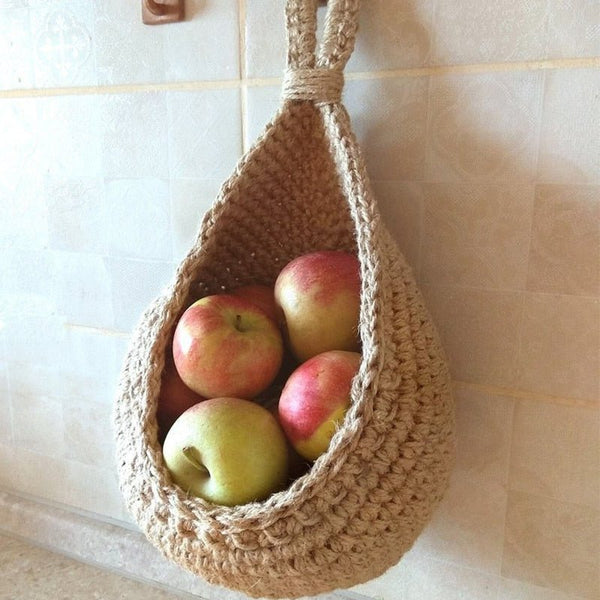 Boho Rustic Woven Hanging Storage Baskets For Kitchen And Home Decor