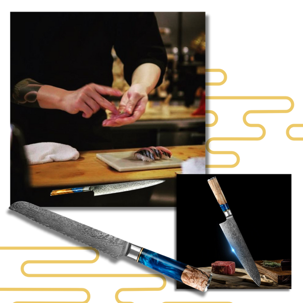 Riviera Maya 67 Layer Damascus Steel Japanese Knives For Precision Cutting