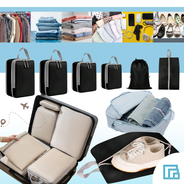 Zip Compression Luggage Organizer For Space Saving And Easy Packing