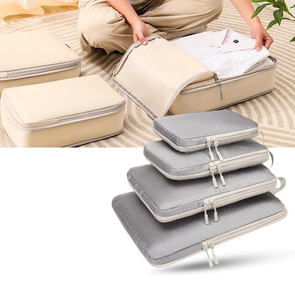 Zip Compression Luggage Organizer For Space Saving And Easy Packing