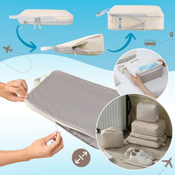 Zip Compression Luggage Organizer For Space Saving And Easy Packing