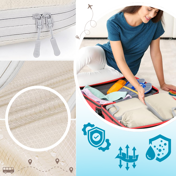 Zip Compression Luggage Organizer For Space Saving And Easy Packing